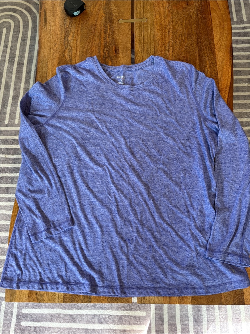 Danskin Now Heathered Purple Long Sleeve Crewneck Top